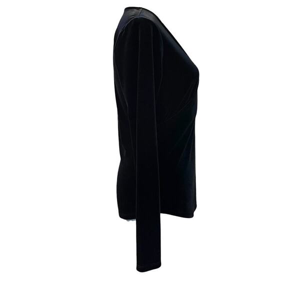 Sundance Blouse Womens Small Black Velvet Surplus Minimalist Witchy Goth Stretch - Picture 4 of 9